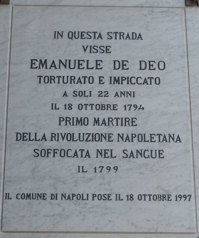 Lapide Emanuele De Deo