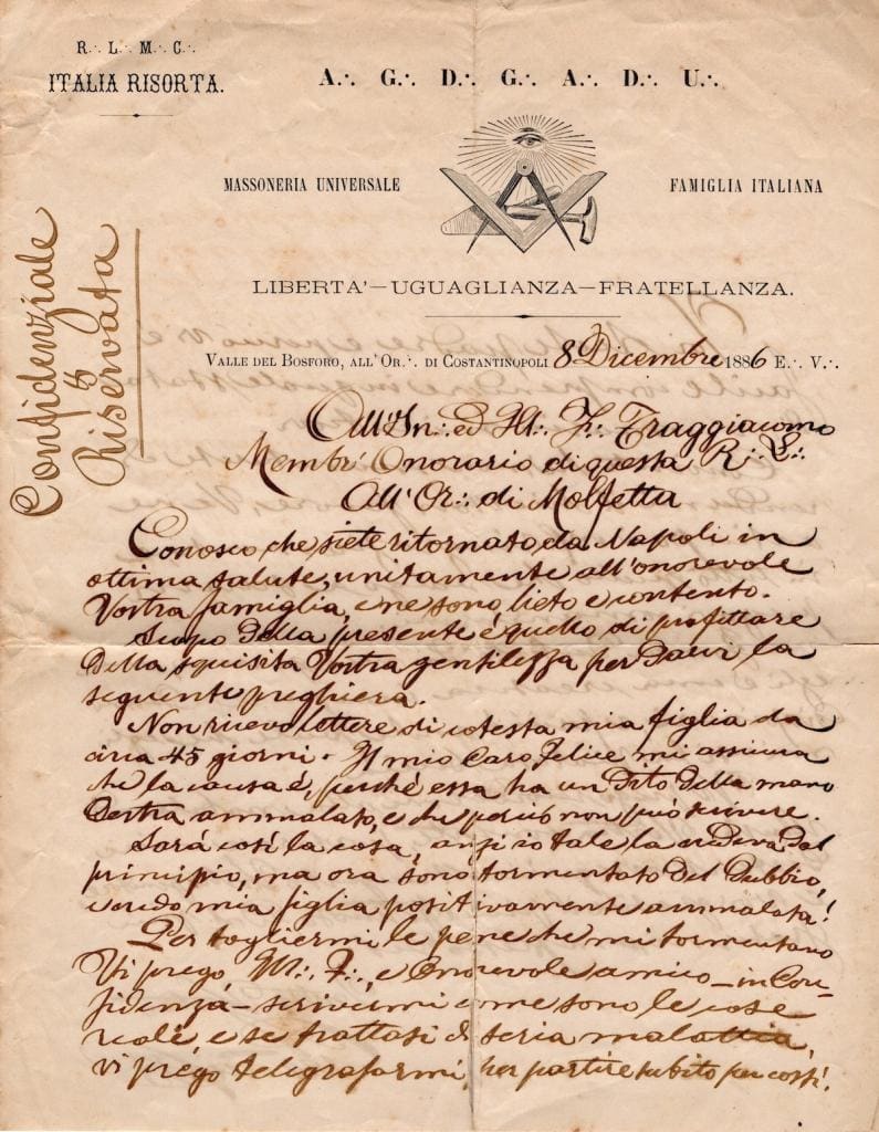 Lettera massoneria universale - stampa